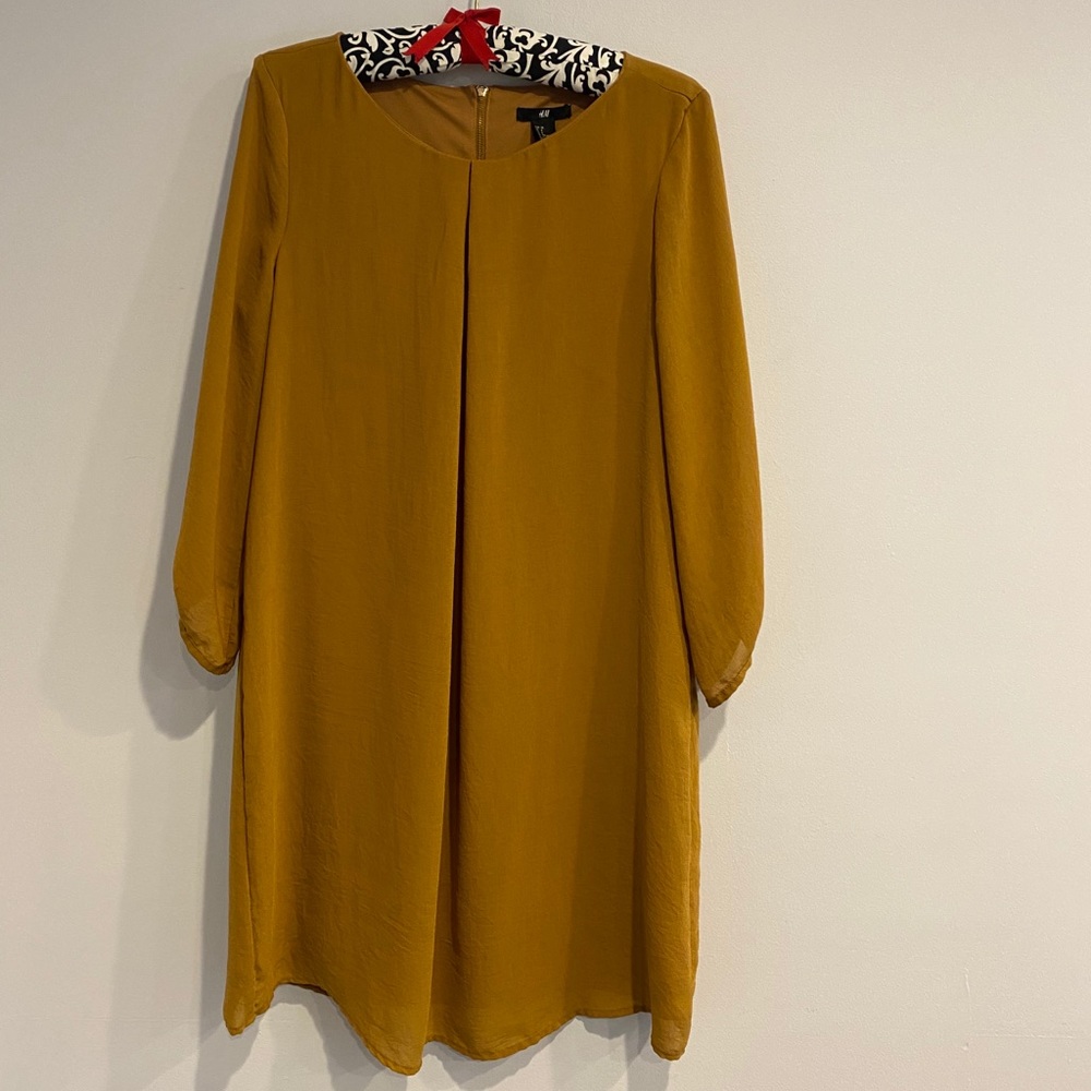 H&M Mustard Yellow Short Dress Size 8